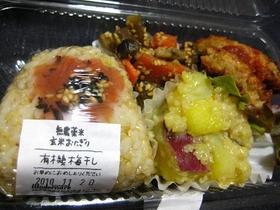 玄米おにぎりと大豆バーグ弁当.JPG